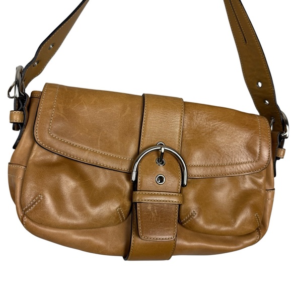 Coach Rare 2004 Hampton Top Handle Honey Leather Baguette Bag - Picture 2 of 9